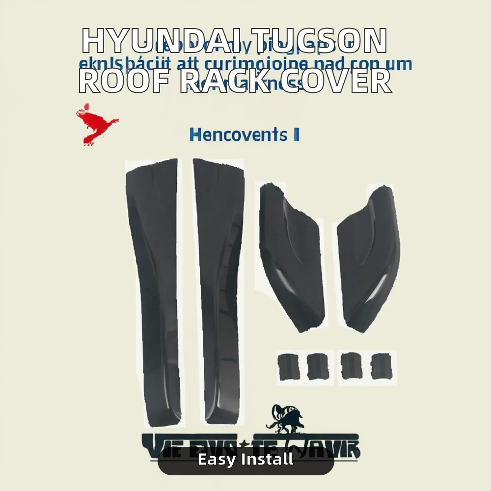 For Hyundai Tucson 2004-2008 Car Exterior Accessories Black Roof Rails Rack Leg Cover Shell Protective End Cover 8pcs Set - Image 2