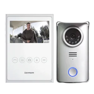 Lermom 4 Inch Color TFT Smart Home / Video Door Phone Intercom System with DoorBell for Villa Pack of 2