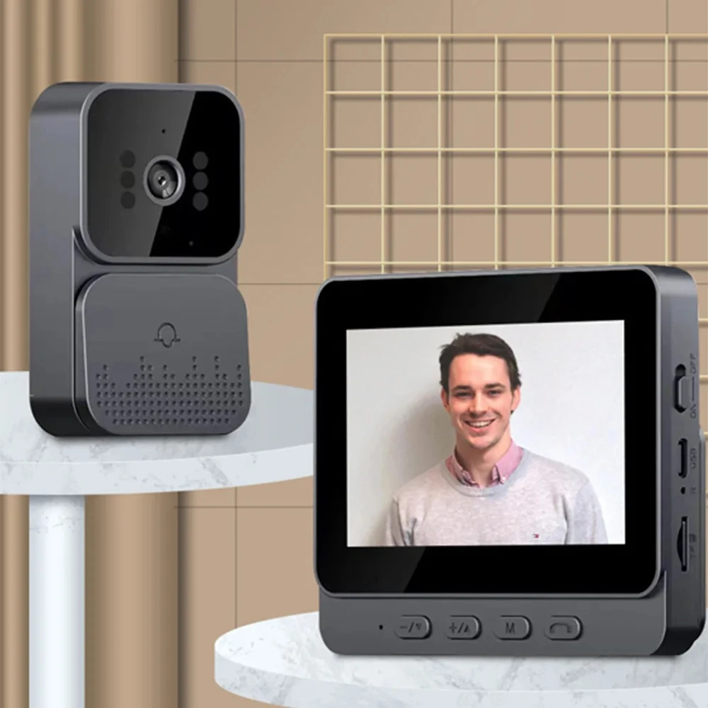 New Model Home Smart Video Doorbell HD Night Vision 4.3 Inch Display Screen WIFI Two-Way Voice Intercom Wireless Door Phone Pack of 2 - Image 2