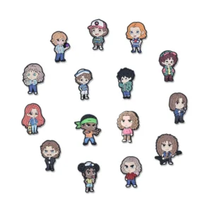 Cute Stranger Things Characters Shoe Charms for Clog Cartoon Eddie Eleven Dustin Mike Erica Hopper Decorative Shoe Charm