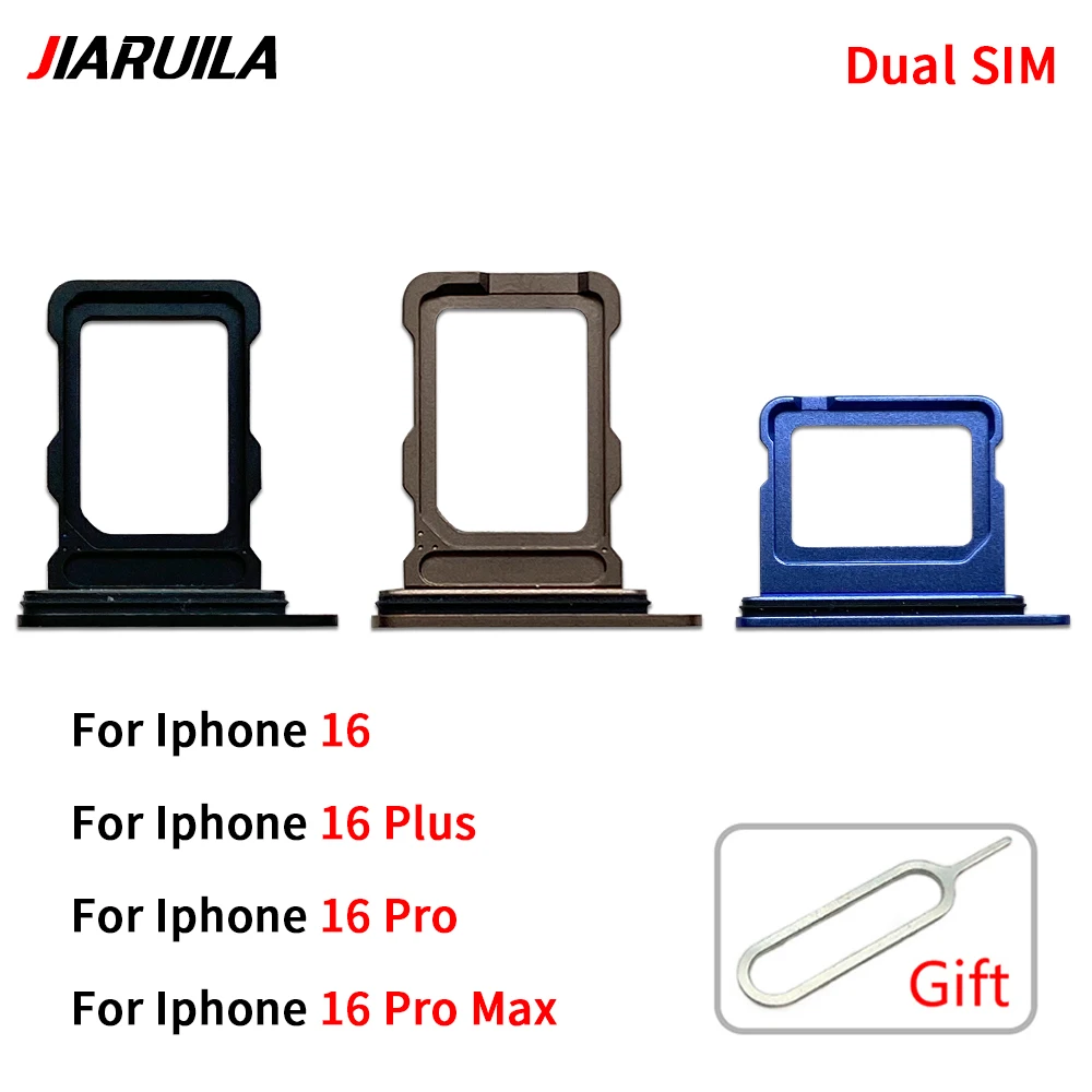 Dual Single SIM Card Tray Pro Max Holder Adapter Memory Tray Sim SD Card Holder Adapter Phone Spare Parts for Iphone 16 Plus Pack of 100 - Image 2