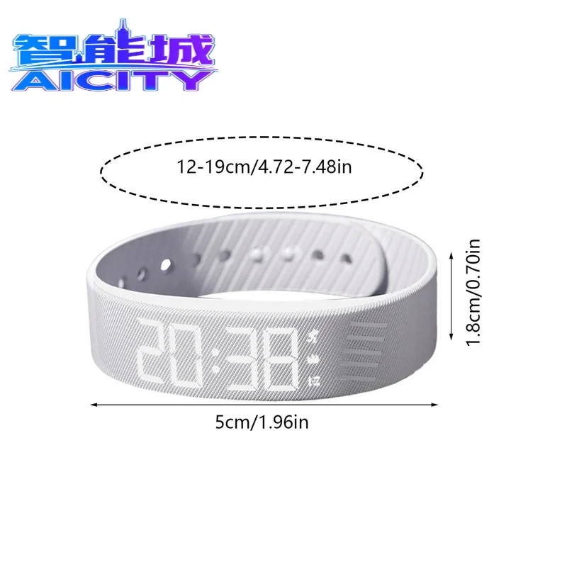 OLED Alarm Digital Watch with Silent Vibration 5-10 Days Battery Life Activity Tracker and Clock with Silicone Band - Image 3