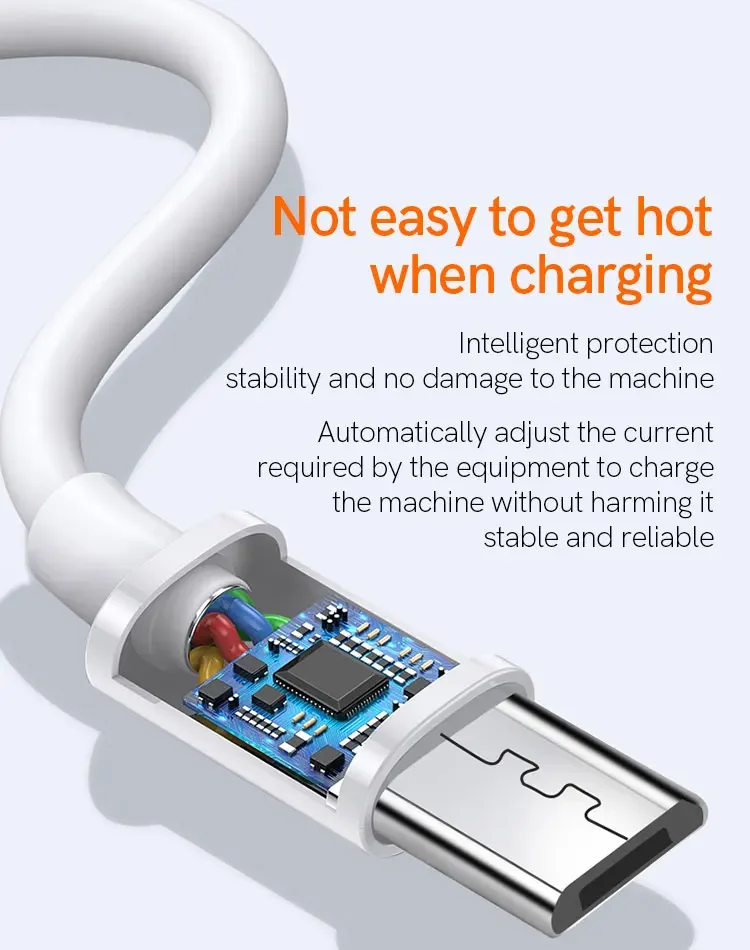 Wholesale 2.1A PVC Fast Charging Data Cable V8 USB-C IOS Fast Cable Mobile Phone Cable for IPhone/Samsung Pack of 10 - Image 3