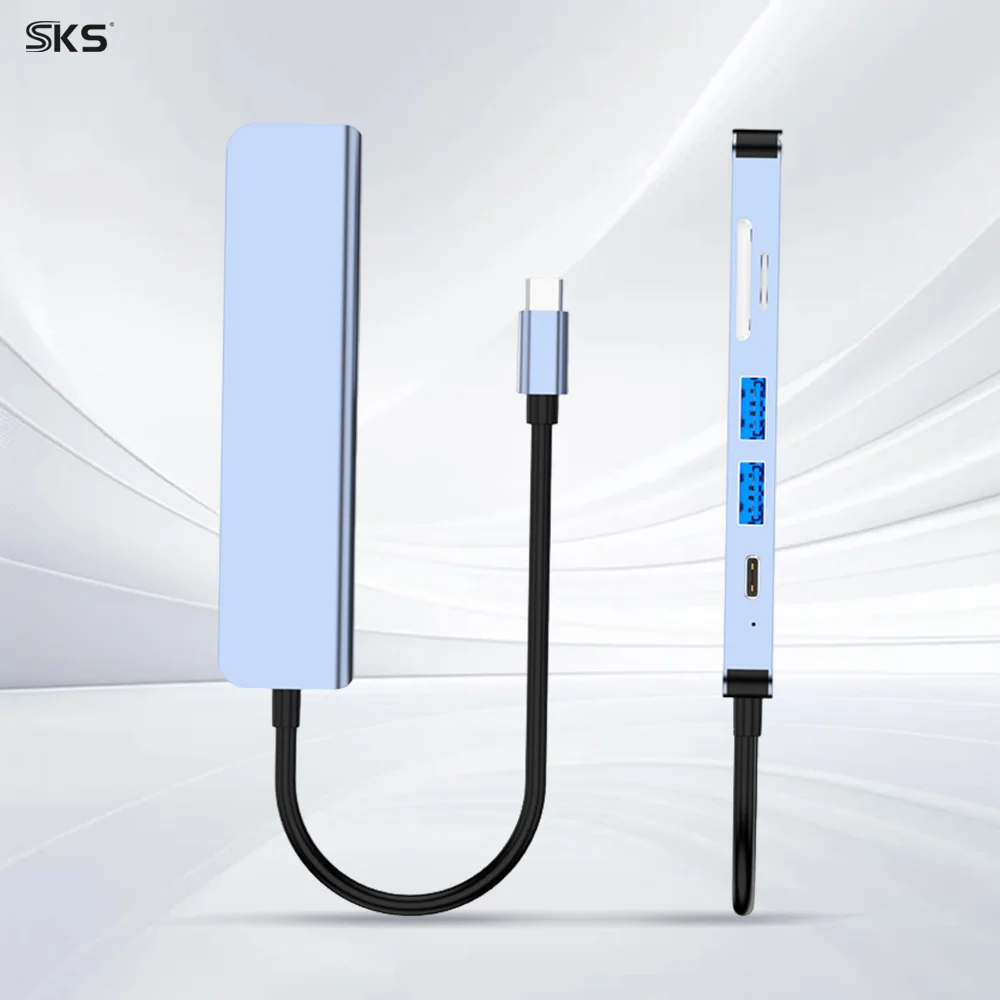 6-in-1 USB C Multiport Hub Adapter: HDMI Display + USB 3.0 + SD/TF Card Reader + PD Charging for MacBook, Laptop, Tablet - Image 2