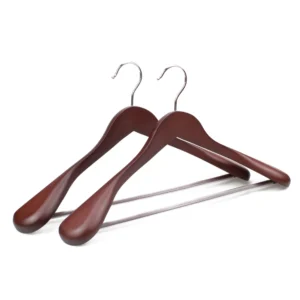 WOOD STAR a Grade Quality Luxury Wooden Hangers for Coat Custom Wood Hanger with Wide Shoulder and Bar Polygon Shape Hook Type Pack of 80