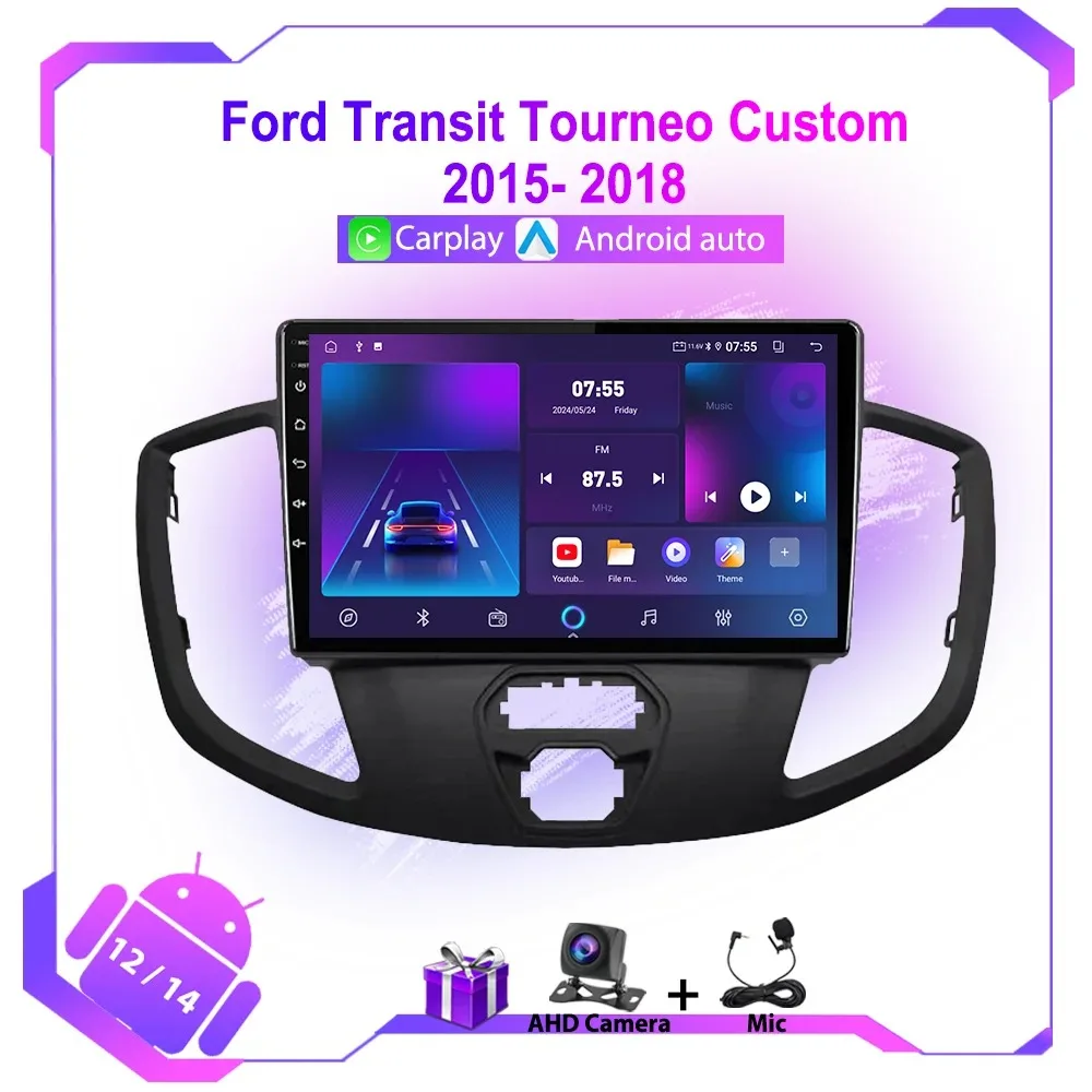 Car Radio GPS Navigation for Ford Transit Tourneo Custom 2015-2018 WIFI Android Auto Carplay Stereo Head Unit Multimedia Player - Image 2