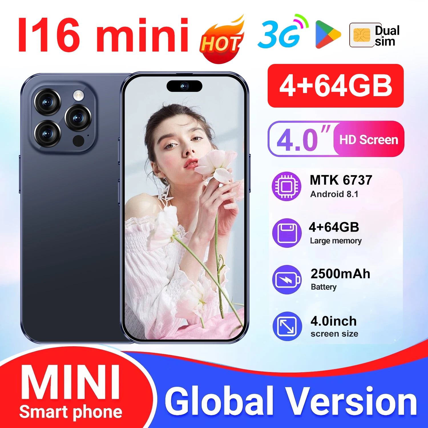 I16 Pro - a New 4-inch Full-screen Mini Smart Phone Suitable for Children and Students, Capable of Making Internet Calls. - Image 4