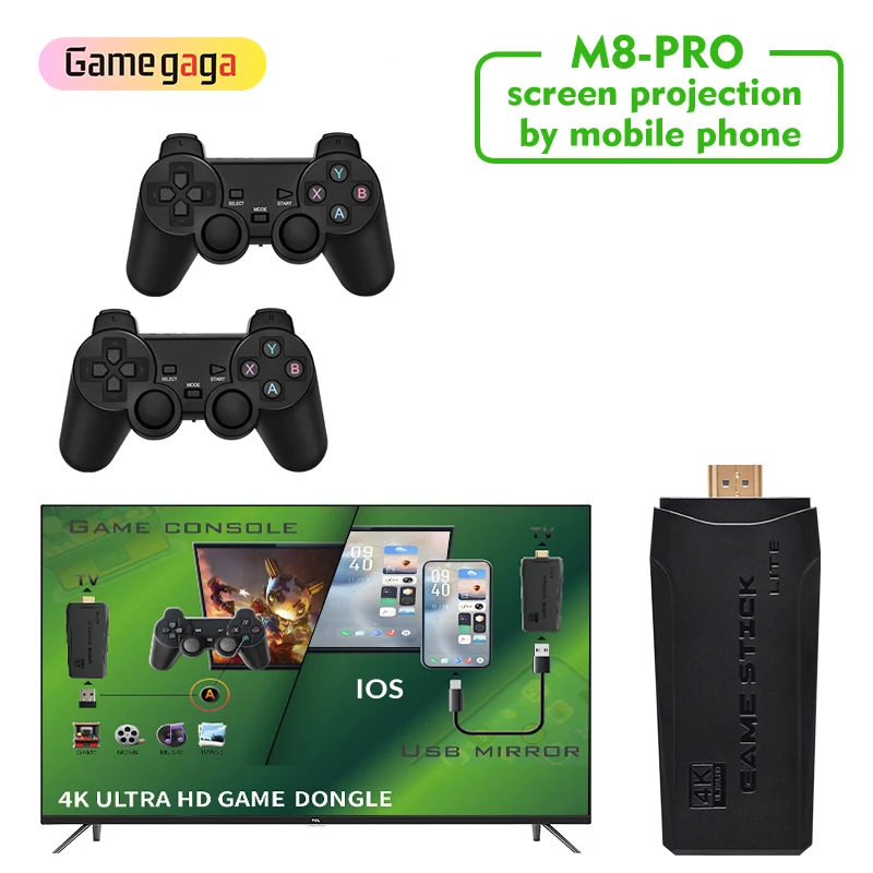 Ye M8 Pro Game Stick 4K Mobile Phone Screen Projection on TV 64GB 20000 Games Video Game Console Portable Gaming Console - Image 2