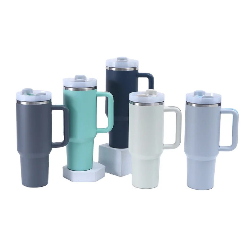 2025 New Eco-friendly 40 oz Rainbow Plate Tumbler Modern Style Leak-Proof Glowing Handle Mug Cup 40oz Tumbler Coffee Water Tea - Image 2