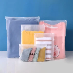 Custom Printed Logo Matte Surface White Reclosable Slider Plastic Bags Cosmetic Lipsticks Travel Container Pouch Zipper Bag Pack of 100