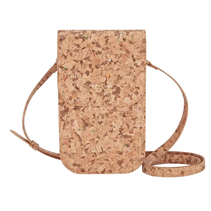 New Trending Ladies Wallet Women Sling Shoulder Mobile Purse Bags Wholesale Fashion Recycled Natural Cork Crossbody Phone Bag - Image 2