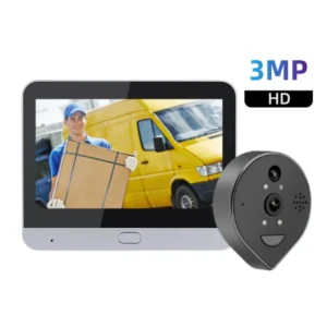 ENXUN Smart 4.3 Inch 3MP Video Doorbell Camera with Night Vision and Wide Angle Monitor Door Peephole Viewer Doorphone