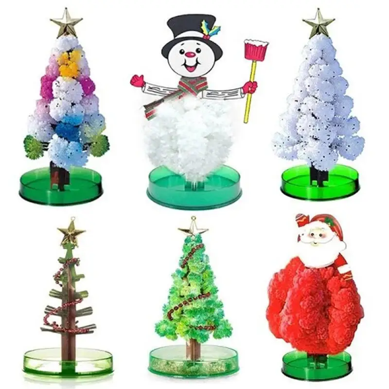 Wowei Magic Growing Crystal Christmas Tree Toy Presents Novelty Kit for Kids Funny Educational and Party Toys Diy Xmas Ornaments Pack of 10 - Image 2