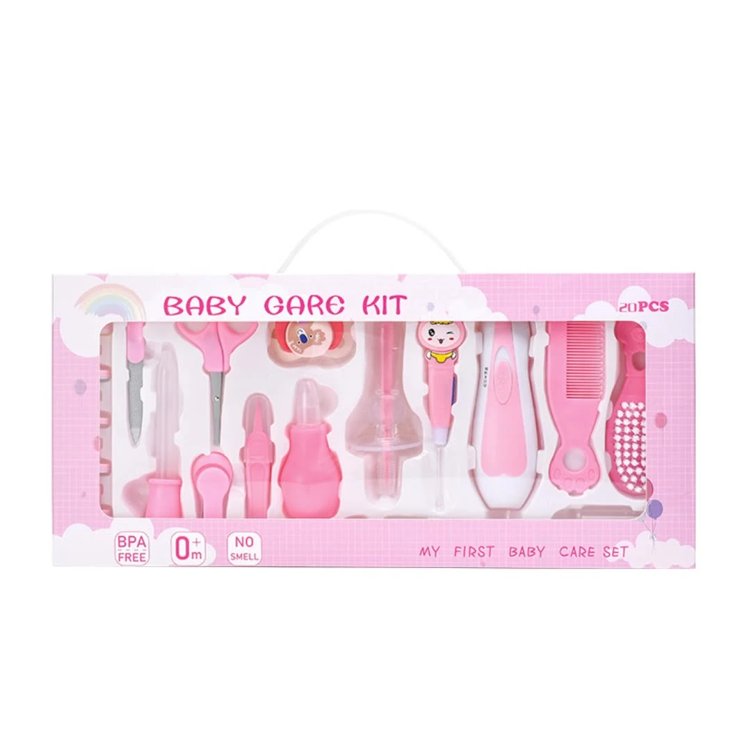 Newborn Nursery with Toothbrush Thermometer Nail Clipper File 14pcs Kit Baby Healthcare Grooming Kit Health Safety Care Set Pack of 3
