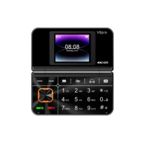 V 8 PRO Flip Mobile Phone 2G GSM 1.77" Display Auto Call Recorder Speed Dial 32+64MB Memory 2 SIMs Foldable Keyboard Telephone Pack of 5