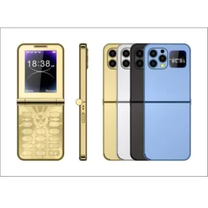 I16pro Max Flip Mobile Phone 2G GSM Speed Dial MP4 Player Flashlight FM Radio Foldable 4 SIM Standby Feature Phones Type-C Pack of 5