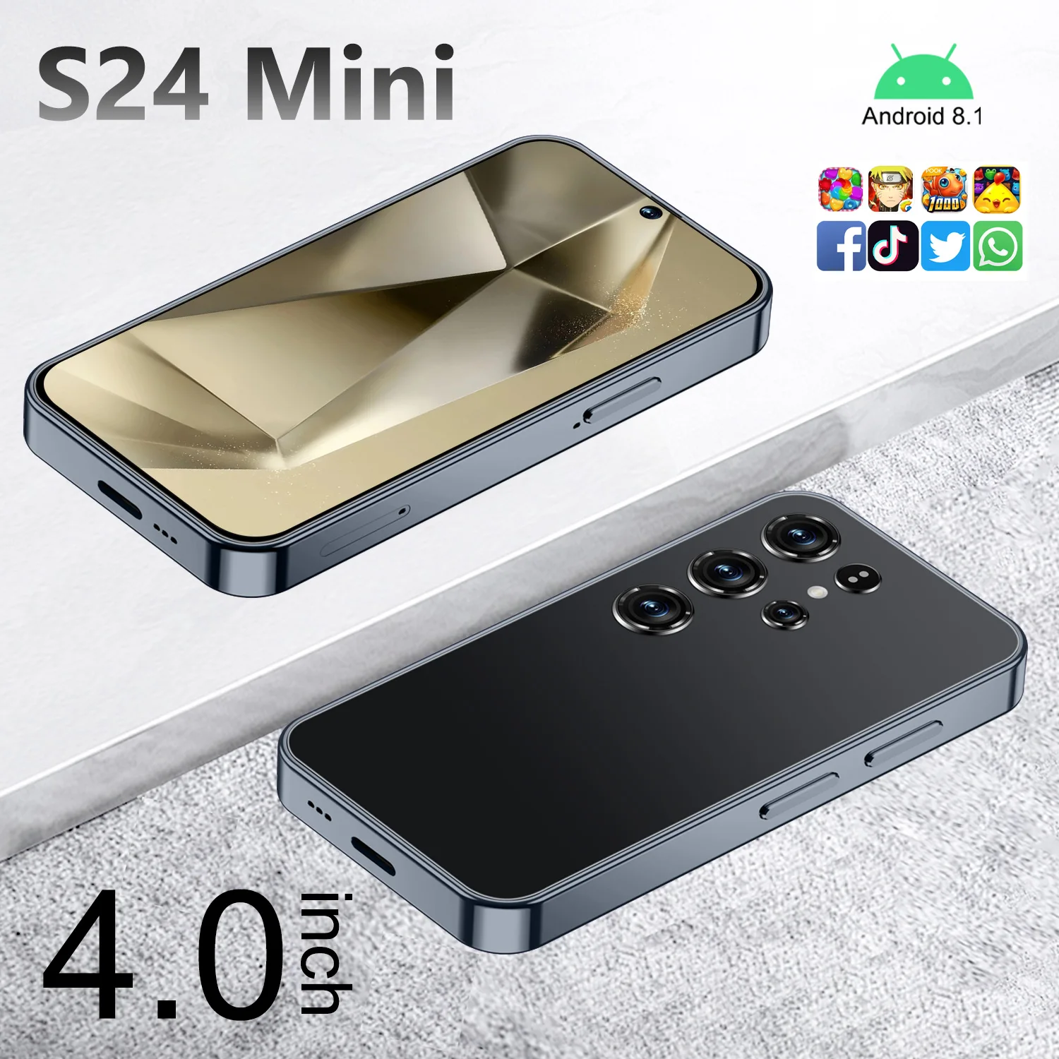Global Version Mini S24 Ultra Full Screen 4GB+64GB Snapdragon8gen3 4core with Dual Sim Mobile Phone - Image 3