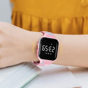 Kid Silicone Led Display Electronic Vibrating Alarm 3D Pedometer Digital Watch Fitness Wristband Smart Sport Bracelet Pack of 2