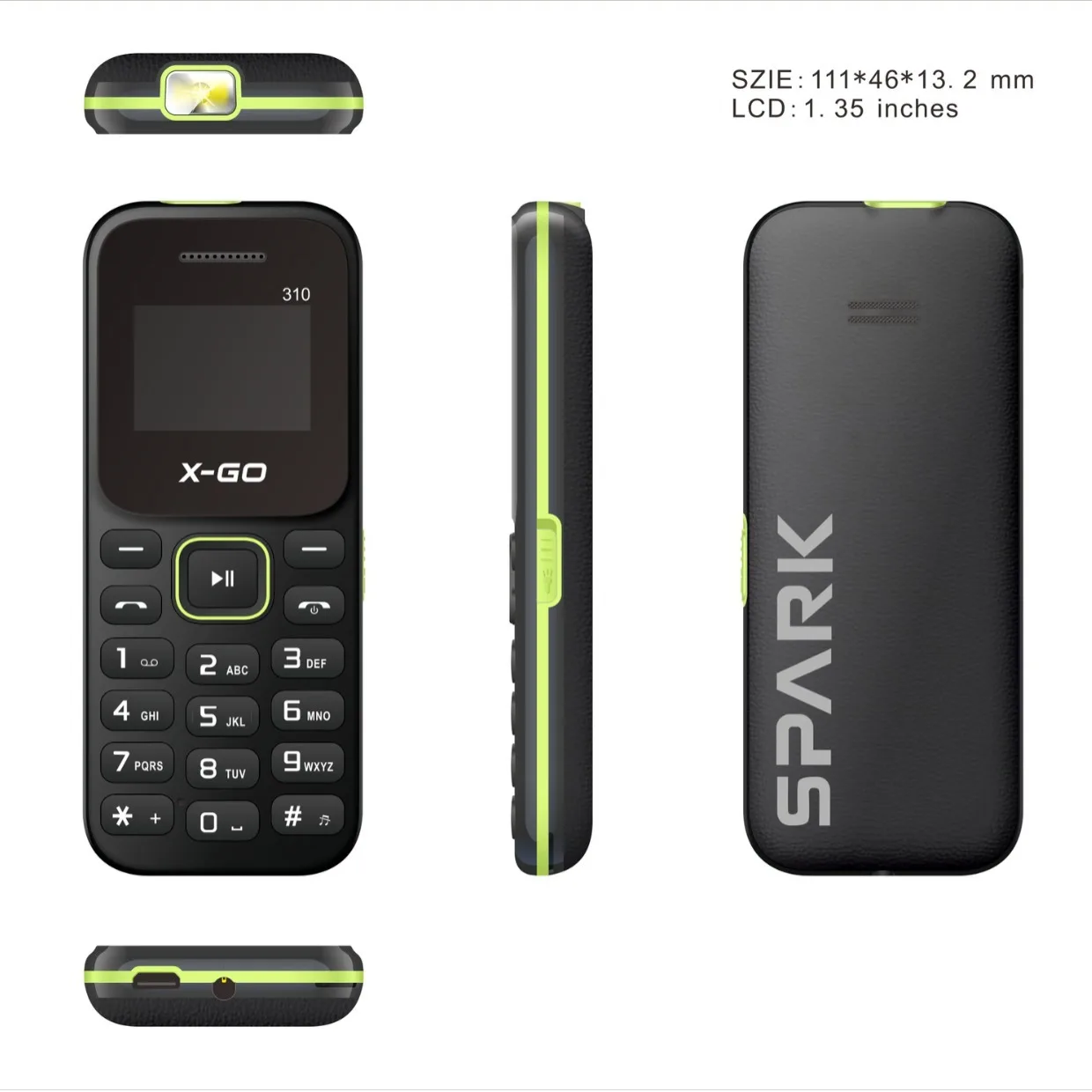 Custom logo cheap price 1.35 inch 2G straight button mobile phone for Elder person Pack of 10 - Image 3