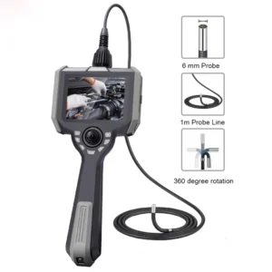 360-Degree Industrial Endoscope Camera 5 Inch HD IP67 Waterproof Optical Fiber Analog Camera Factory Direct Borescope Camera