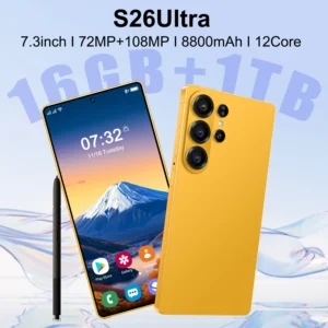 All-Rounder S26 Ultra 5G Smartphone 16GB+1TB Storage Camera Unlocked Android Mobile Phone with Face ID Fingerprint Dual SIM