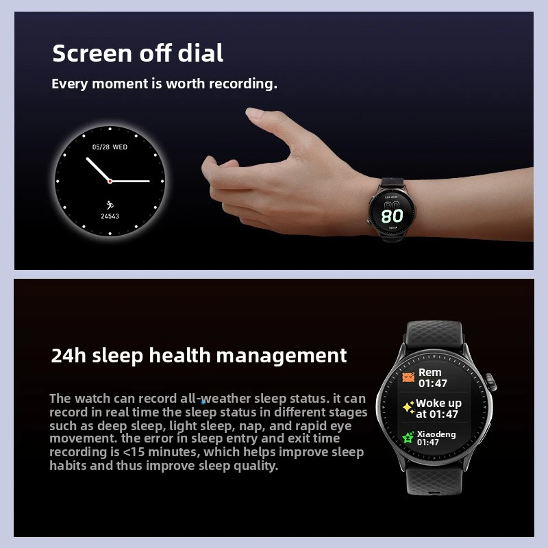 XingmaiCross-border AMOLED Round Screen Smart Watch GTR3 Sports Watch 3ATM Waterproof Heart Rate Monitoring Bracelet Flagship - Image 3