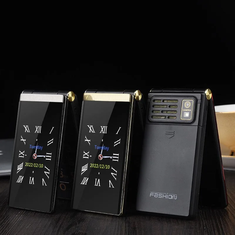 Yeemi M1 Brand New GSM 2G Flip Mobile Phone 3.0inches MTK Dual SIM Card Double Display FM Mp3 Mp4 Micro USB Torch Cellphone Pack of 5 - Image 4