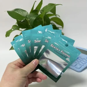 Ziplock Soft Packaging Bag for Fishing Lure Mini Small Opp Lures Lobster Pots Print Packing Bopp Bait 3.5 Mylar Plastic Bags Pack of 100