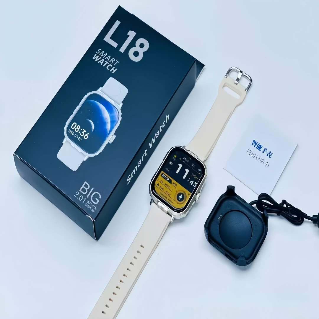 New Square TFT Smart Watch IP67 Touch Screen BT Call Message Reminder Fitness Tracker Heart Rate Monitor Android OS Pack of 5 - Image 2