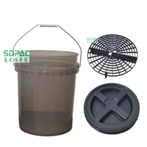 9.05in/23cm Plastic Grit Trap Insert Water Bucket Filter Scratch Sponge Kit for Car Wash for Chemical Use