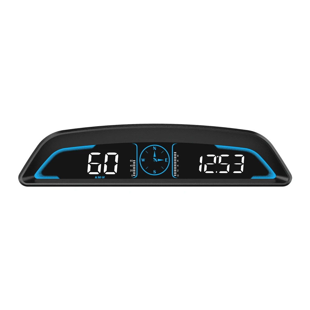 Auto HUD GPS Gauge Head up Display Car Gauge Speedometer With Over Speed Alarm Compass Clock Driving Distance Security