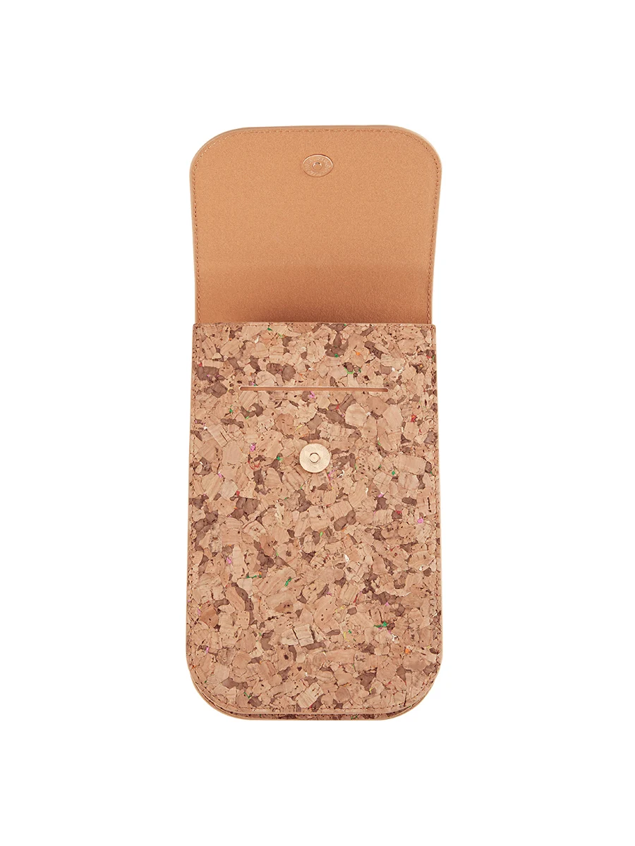 New Trending Ladies Wallet Women Sling Shoulder Mobile Purse Bags Wholesale Fashion Recycled Natural Cork Crossbody Phone Bag - Image 3