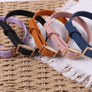 Pet Accessories Low Moq Pvc Coated Dog Collar Rubber Webbing Custom Luxury Waterproof Pet Collar Pack of 10