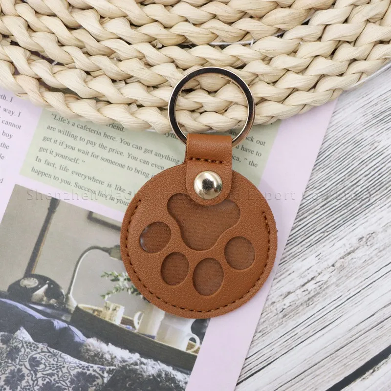 Leather Cat Paw Pet Hair Keychain,Pet Lover Accessory for Carrying Pet Fur,Cat Paw Ring Earrings Storage Pendant for Daily Carry Pack of 2 - Image 3