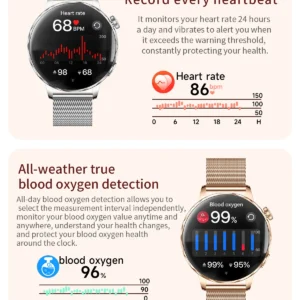 Ruisi Star Explosions Ladies I220 Intelligent Tracking Heart Rate Blood Pressure Oximeter Step Bluetooth Call Watch Pack of 2