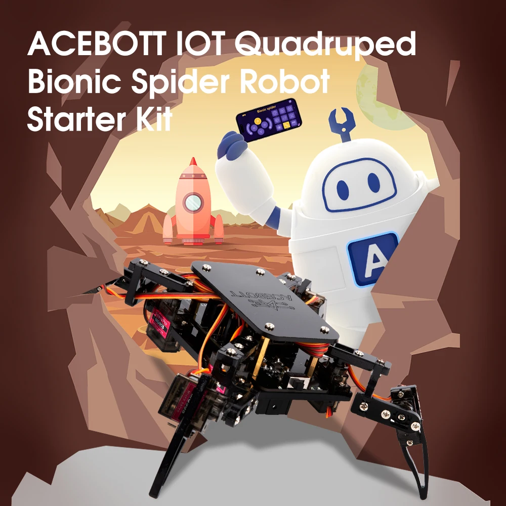 ACEBOTT Scientific Robot Toy for Arduino Bionic Quadruped Spider Explorer Kit Multi-function DIY Building Smart Toys Pack of 2 - Image 3