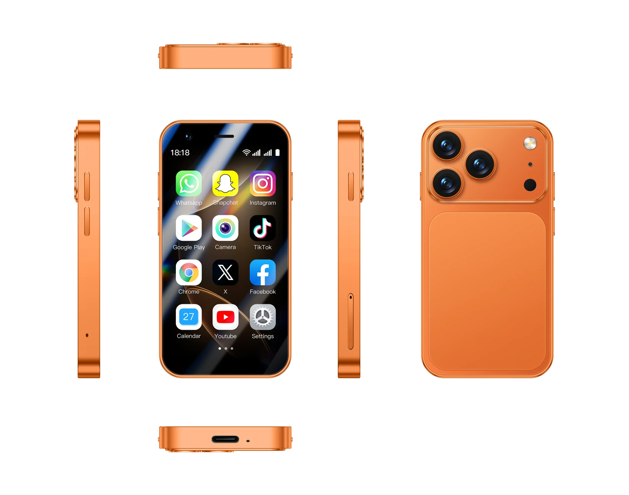 A17 Mini Smartphone 3.0'' HD Screen 4+64GB 3G/4G LTE Dual SIM Cellphone Android Mini Mobile Phones - Image 2