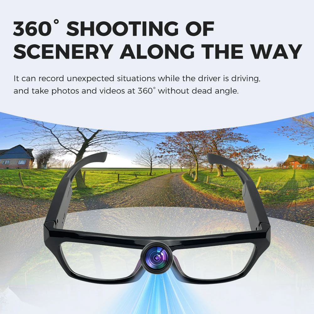 Sport Action 1080P 2.7K Black Sunglasses Ca Mera 4k Smart Glasses with Video Ca Mera Smart Glasses with Ca Mera Glasses - Image 2