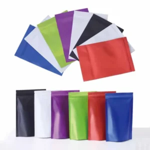 Different Color Custom Packaging logo Plastic Print Stand up Pouch Package Mylar Bags Aluminium Foil Ziplock Pouch Pack of 100
