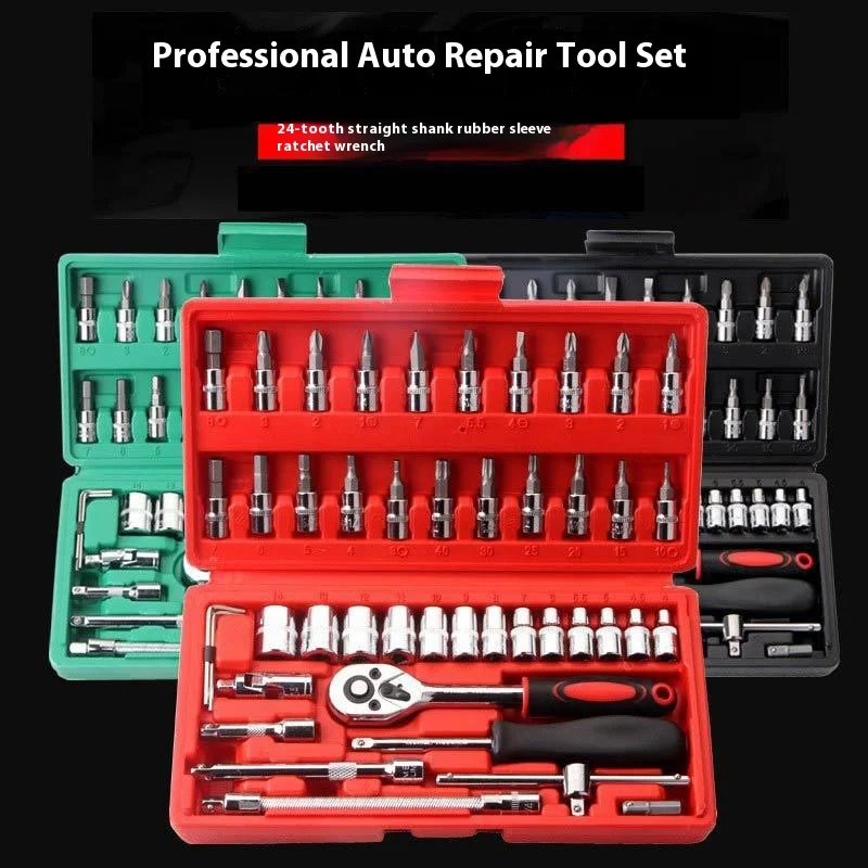 Xiaofei 46-Piece Carbon Steel Socket Quick Ratchet Wrench Screwdriver Toolbox Set Hand-Power for Car Repair Customizable OEM Pack of 5 - Image 2