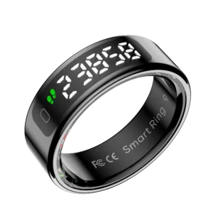 R11 Smart Ring Touch Screen Display Health Fitness Tracker Heart Rate Blood Pressure Monitor Alarm Clock GPS 5 ATM