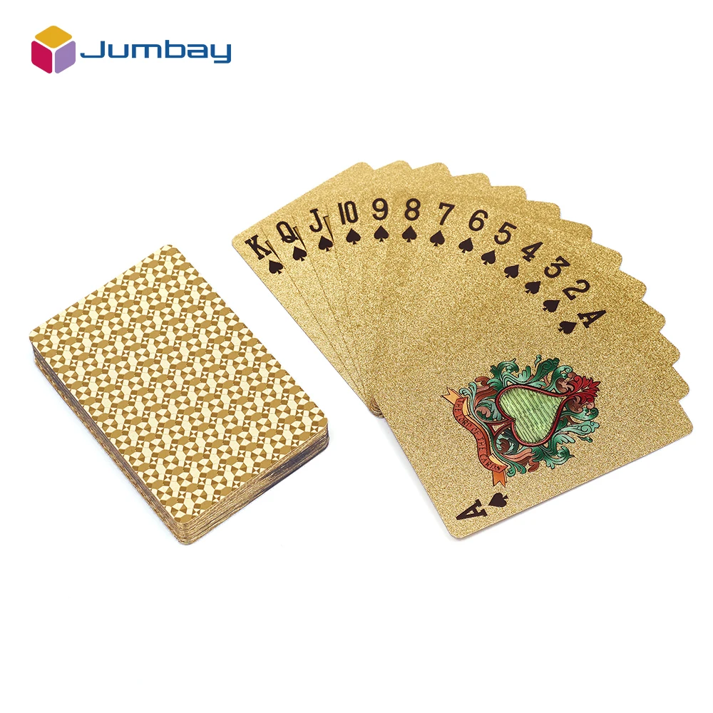 Source Factory Expedited Custom 24K Gold Foil Plated Golden 999.9 Gold Plated U.S. Top Seller Poker Playing Cards Dubai Pack of 20 - Image 2