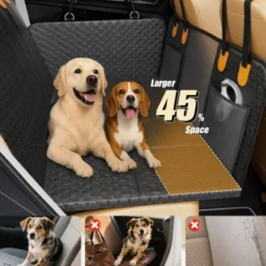Premium Pet Car Hammock - 8-Section Reinforced Vehicle Seat Protector, Anti-Slip & Chew Resistant for Dog Travel Accessories
