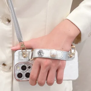 Flower Pearl Wristband Case Camera All-inclusive Fall-resistant Luxury Phone Cover iPhone 16 15 14 for iPhone 17 Pro Max Pack of 5