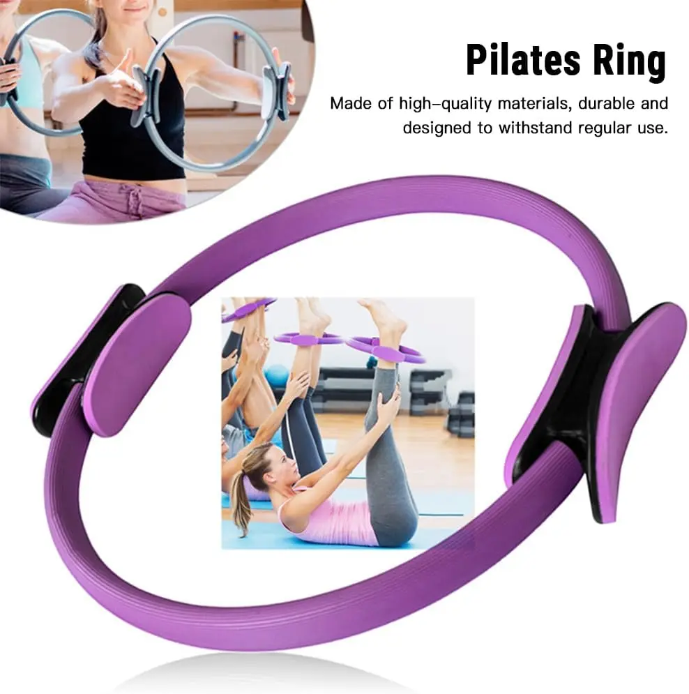 Karlak Women's 25cm Yoga Ball Set Pilates & Yoga Home Exercise Equipment TPE Material Magic Ring & Booty Bands for Glute Workout Pack of 10 - Image 2