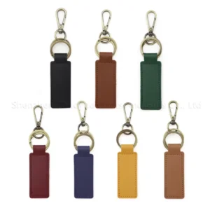 YY Stocked Multi-colors PU Leather Keychain Keyring Key Holder Metal Ring Keychain Gifts Car Keychain Pack of 2