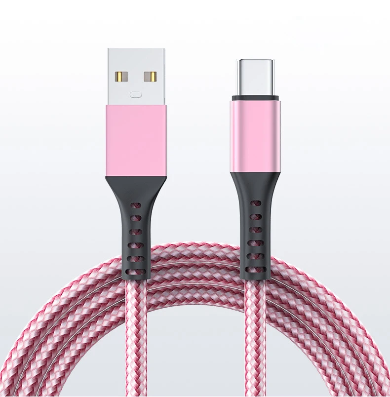 Nylon Adapter Cable Data Cables UsbType C Cable Fast Charging Pack of 100