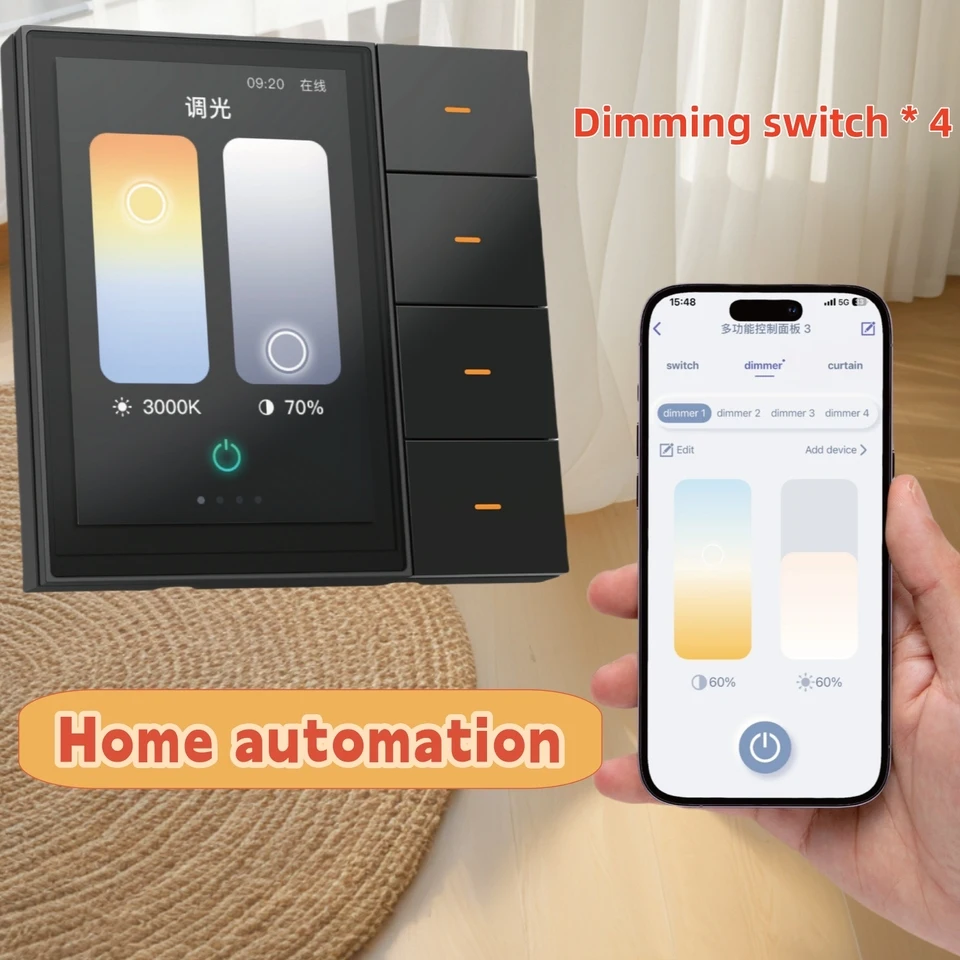 F3 Pro Tuya 3.5 Inch IPS Touch Panel Smart Home Products Zigbee App Voice Control Light Smart Touch Switch Wall for Home Hotel - Image 4