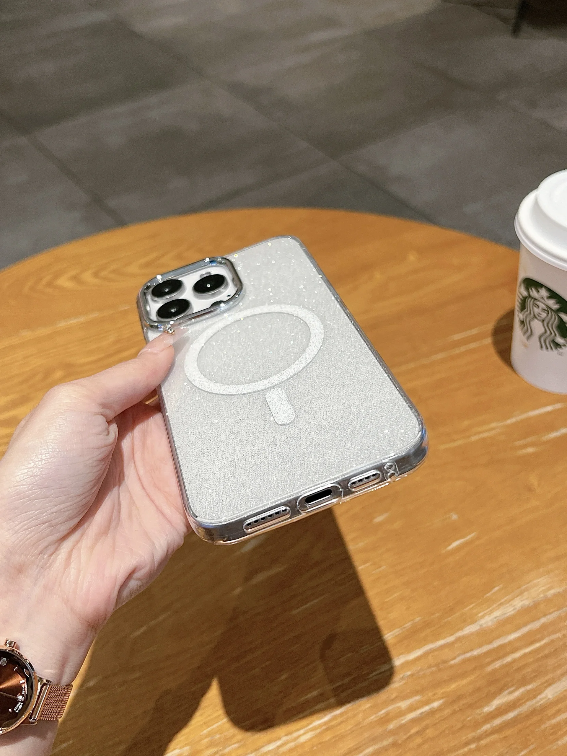 Transparent TPU Luxury Shockproof Magnetic Ring Holder Safes Mobile Phone Cases for 15 14 17 Pro Max Packaged OPP Bag Pack of 25 - Image 4