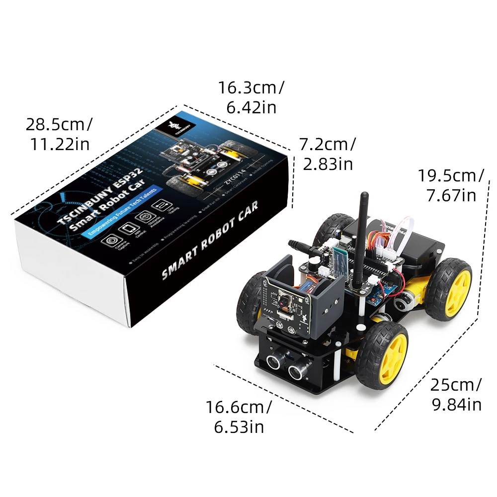 Tscinbuny 4WD Ackerman Wheel ESP32 Camera WiFi Smart Robot Car Kit Electronics Programming Learning for Arduino Programming - Image 3